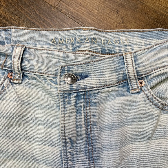 American Eagle AE Strigid Jeans Highest Waist Crossover Baggy Straight Womens 8 - Picture 4 of 12
